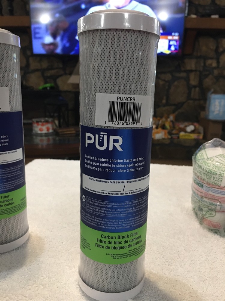 PUR Water Filter Replacement PUNCRB Carbon Block Filter Reduced Chlorine New