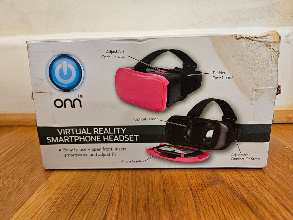 Onn Virtual Reality Smartphone Headset Fits Samsung, iPhone, Android