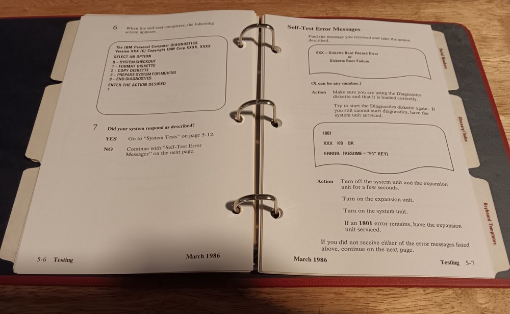 1986 IBM Reference Guide To Operations Personal Computer XT 6280085 - No Disks