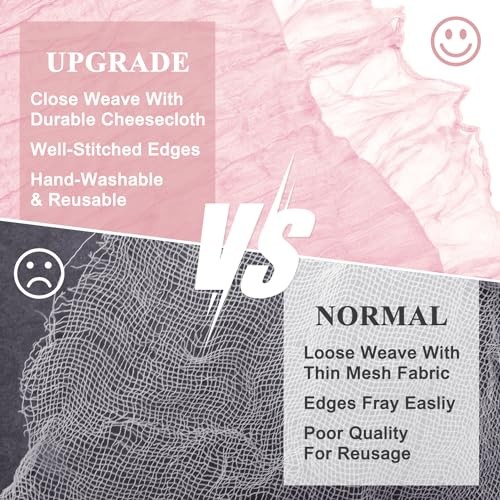2pcs Cheesecloth Table Runner 120 Inches Boho Gauze 2 PACK Blushing Pink
