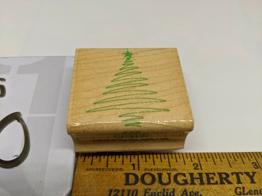 Small Scribble Christmas Tree - Wood / Rubber Stamp -Hero Arts