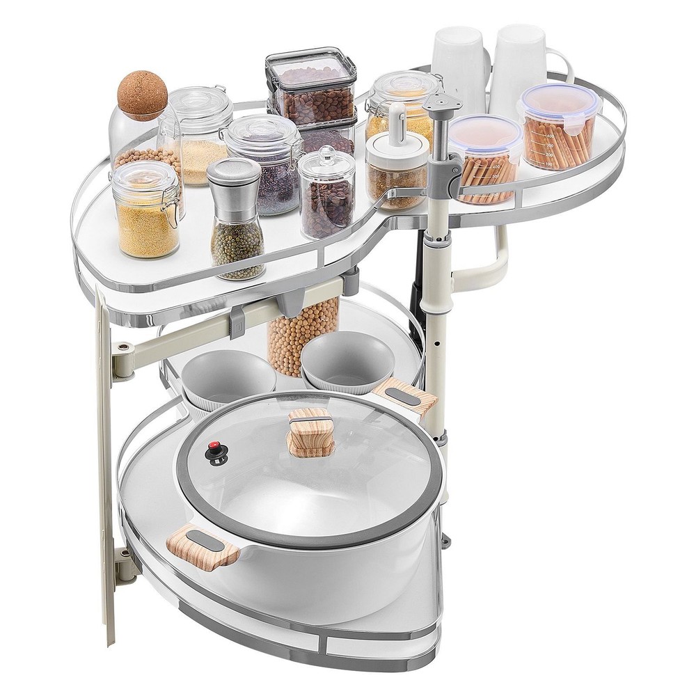 2 Tier Swing Left Blind Corner Cabinet Pull Out Soft Close Kitchen Organizer
