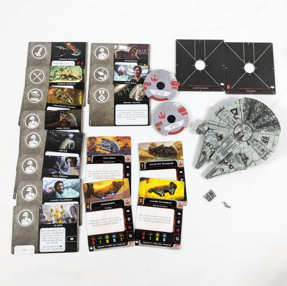STAR WARS X-WING Miniatures Game MILLENIUM FALCON 2.0 Ready See Notes