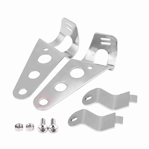 2pcs Motorcycle Headlight Mount Brackets Fork Racer 28mm-34mm Silver