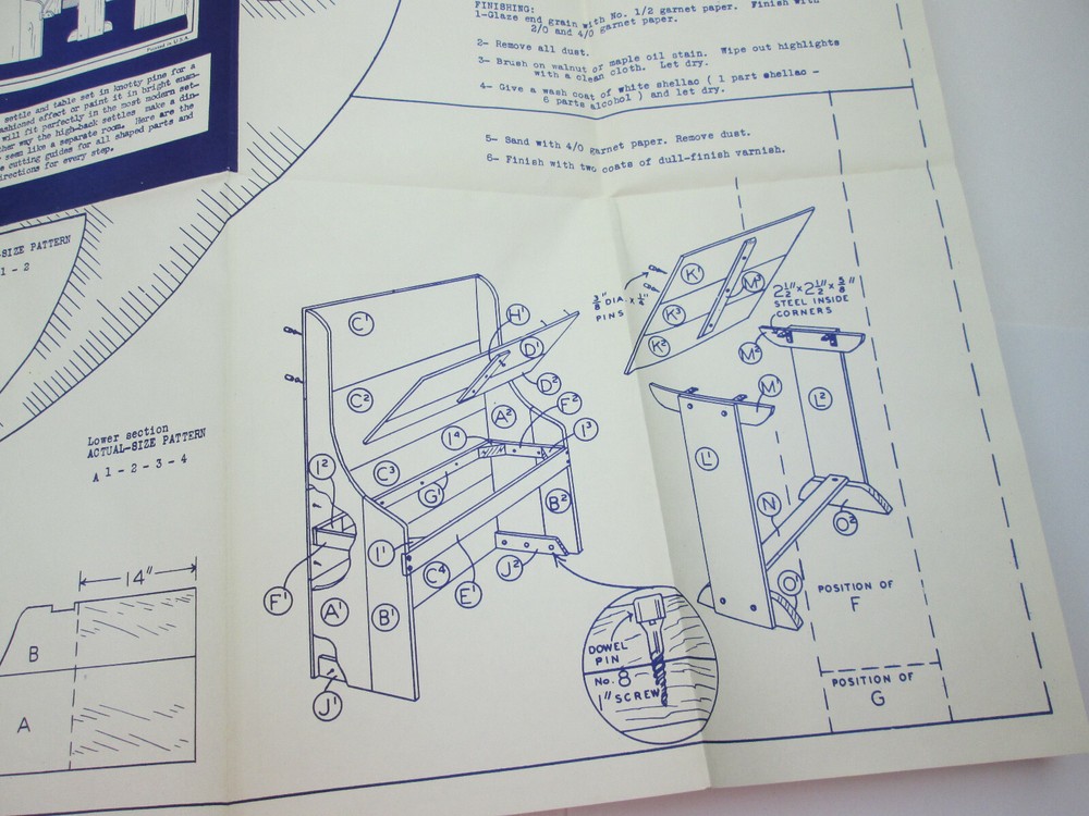 Vintage Ruth Spears Home Workshop Patterns Dinette Set Dinner Table Instructions