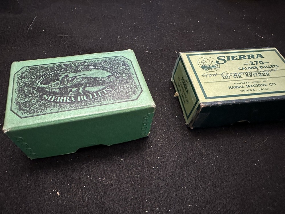 Two Empty Vintage Sierra Rifle Bullet Boxes - .308 & .270