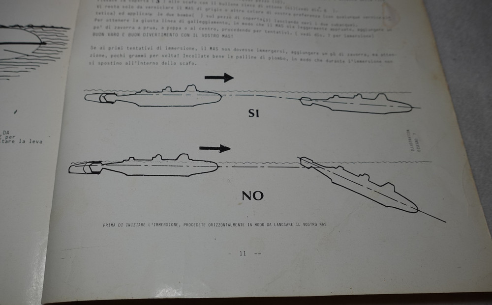 ISPA Models Roberto Romano Italian Sub Boat Vintage Original Instructions