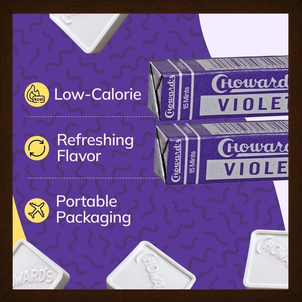 Choward’s Violet Mints Old Fashioned Candy Nostalgia 6 Pack Rolls