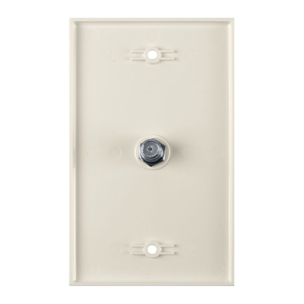 Construct Pro Wall Plate with Single F-81 Connector (Light Almond)