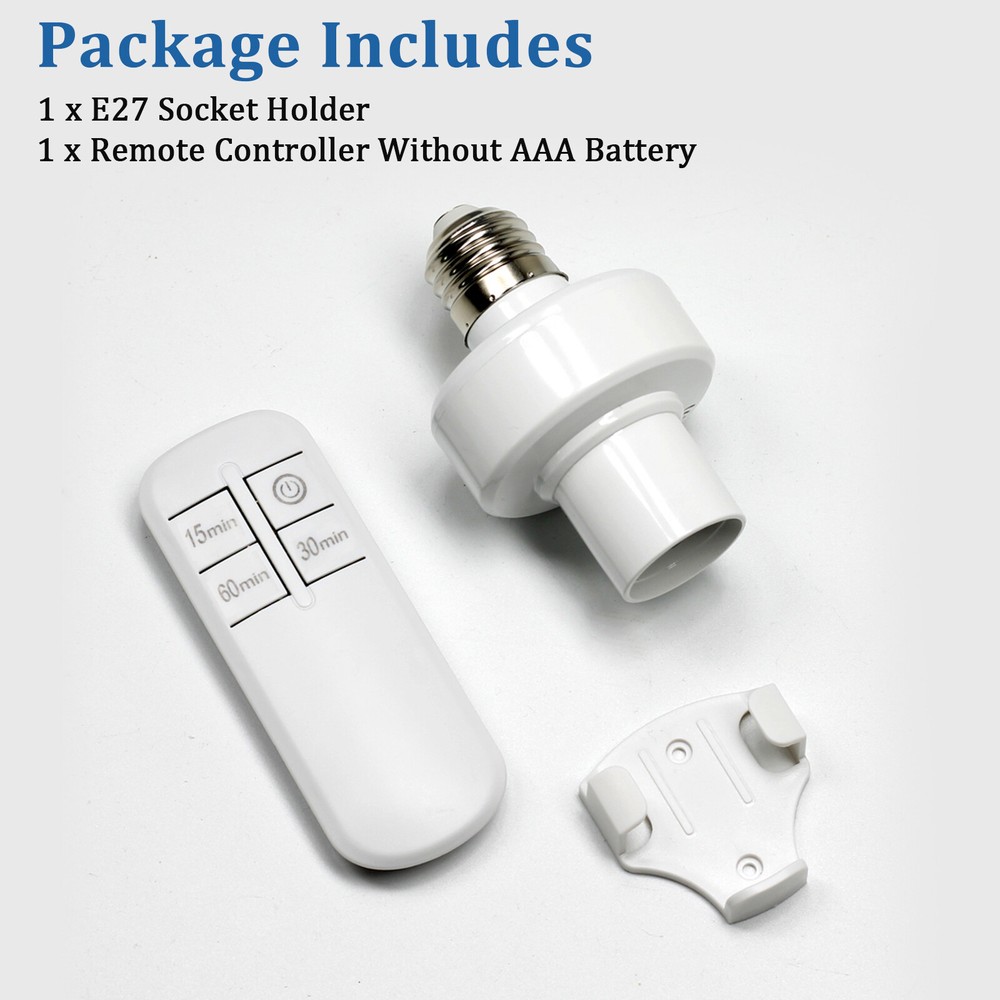 Wireless Remote Control Light Lamp E27 Screw Bulb Base Holder Cap Socket Switch
