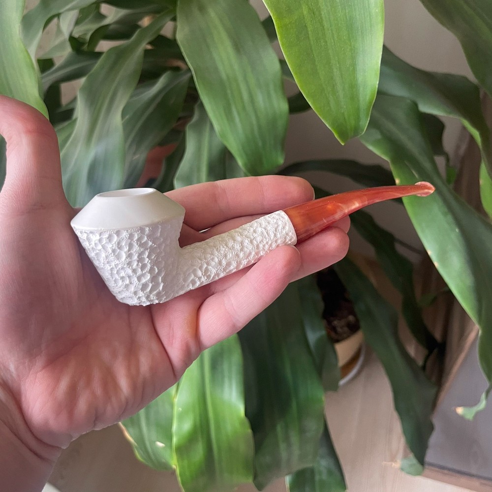 S.Yanik Meerschaum Pipe – Rusticated Smoking Pipe