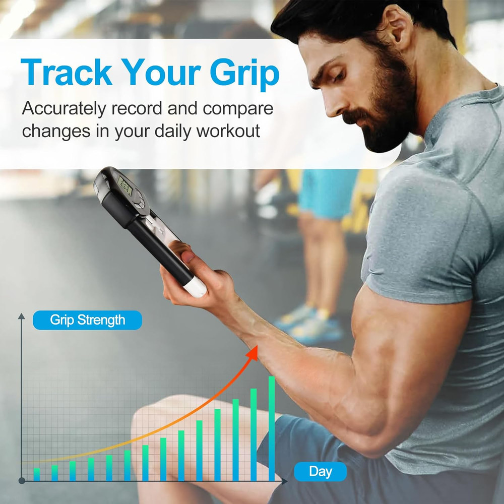 Grip Strength Tester Trainer - Dynamometer Handgrip Measurer Meter, Handheld Str