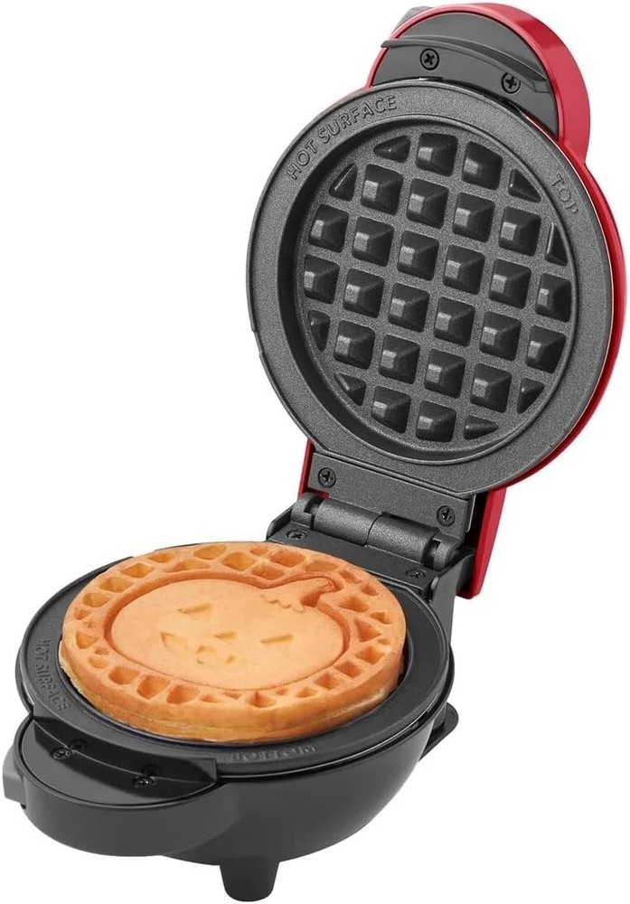 DASH MULTIMAKER MINI WAFFLE SYSTEM W/ 7 REMOVABLE PLATES & STORAGE CASE, RED