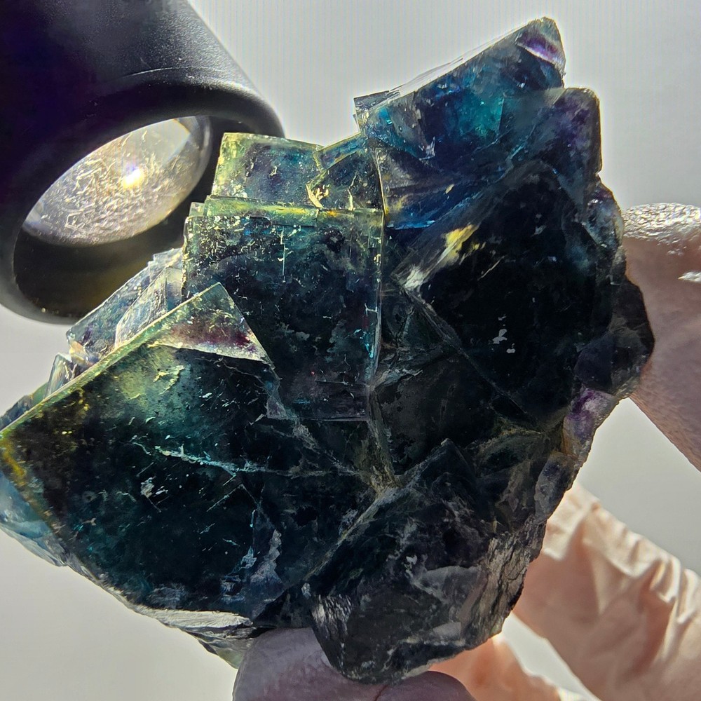 Phantom Fluorite Cube Specimen, blue Butterfly Pocket, Okorusu, Namibia
