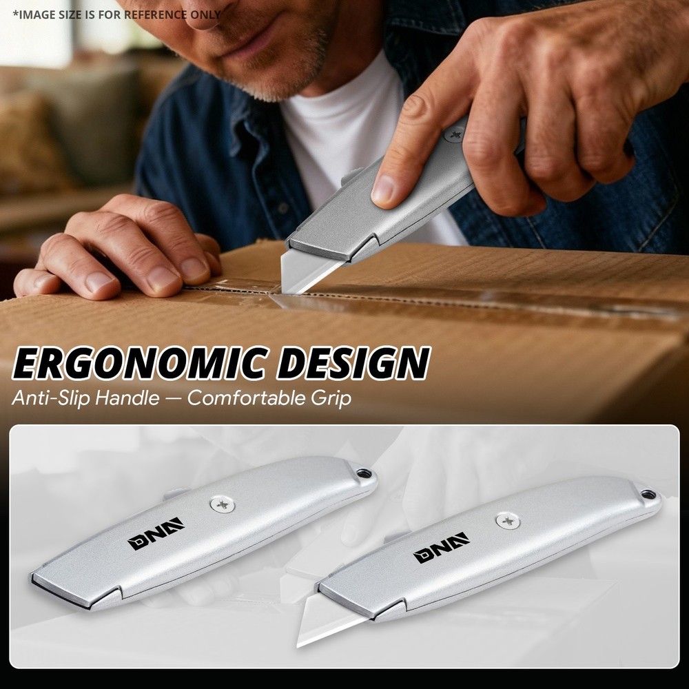 10X Lock Foldable Retractable Blade Utility Knife Back Box Solid Die Cast Cutter