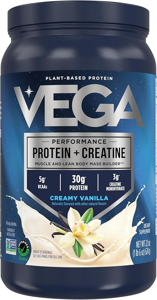 Protein + Creatine - Plant-Based Protein, Vanilla, 13 Servings,