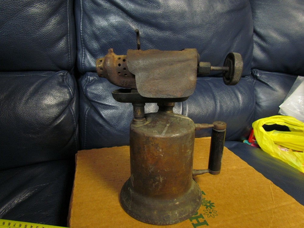Vintage Antique Turner Brass Soder Torch Gas Blow Torch (10)