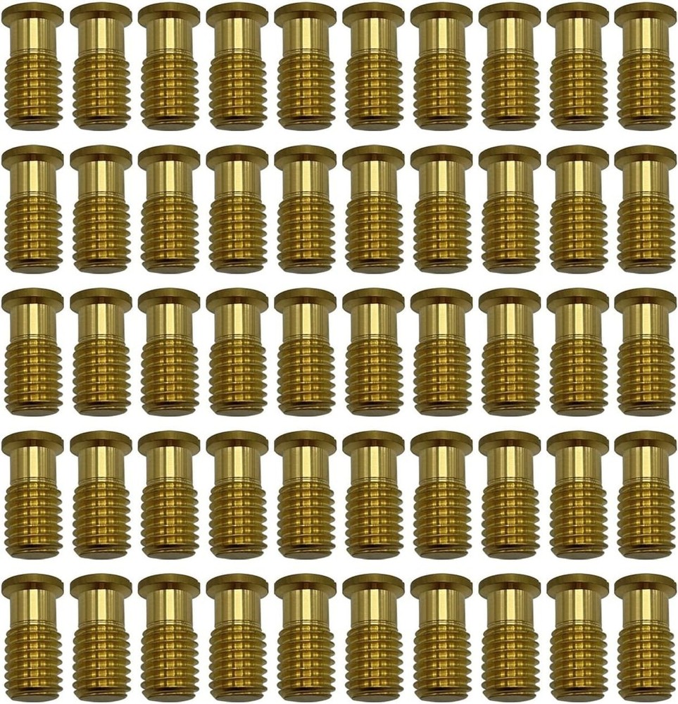 Poolzilla 50 Pack Pool Safety Cover Threaded Brass Insert Screw Bolt for Anchor