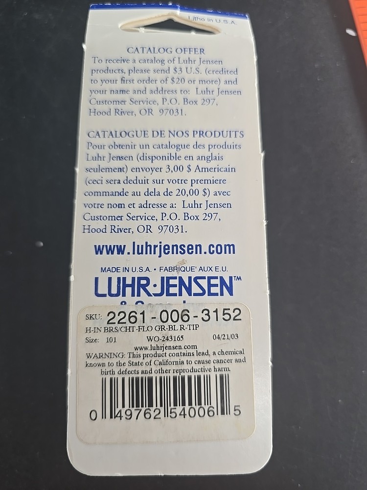 (2) Luhr Jensen Herring Rig Brass Chartreuse Florescent Green Blue Tip