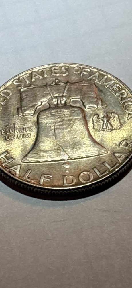 1950-D 50C Franklin Half Dollar BU Toning