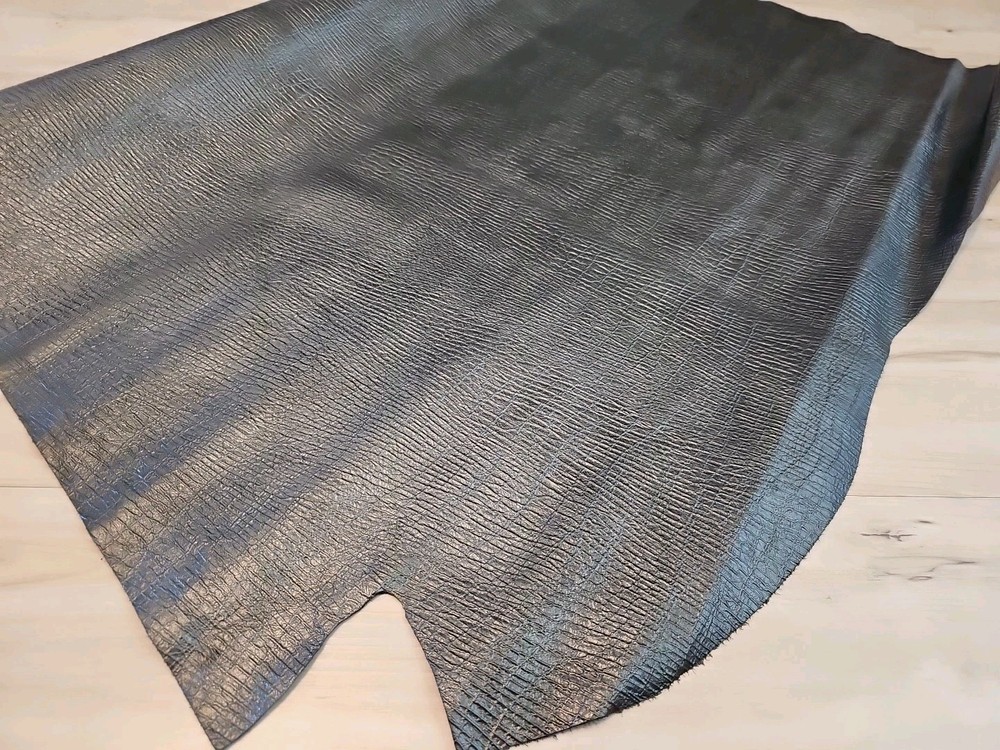 2-3oz METALLIC GRAPHITE S-SHOULDER LEATHER HIDE MEDIUM SOFT SHEET,PANEL 8-9+sqf
