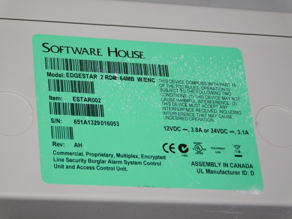 Software House ESTAR002 EDGESTAR 2 RDR 64MB Reader Access Door Control Panel