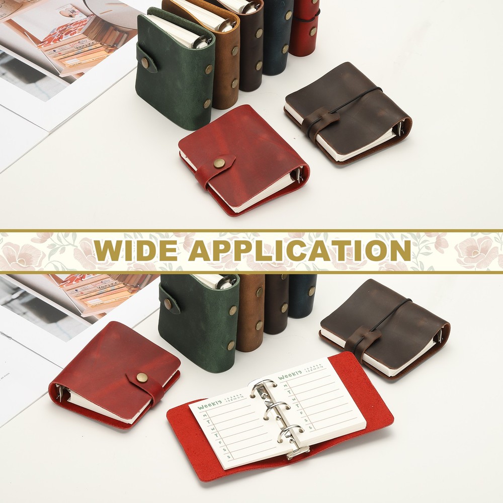 A9 Leather Journal 2Pcs 3 Ring Notebook Binder Planner Loose Leaf, Blue