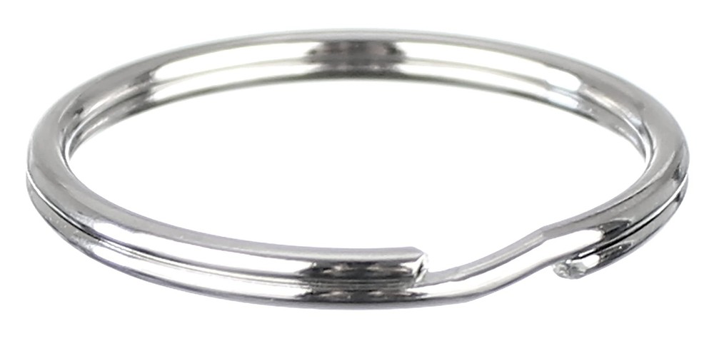 CleverDelights 1 3/8" Split Key Rings - 50 Pack - Strong Silver