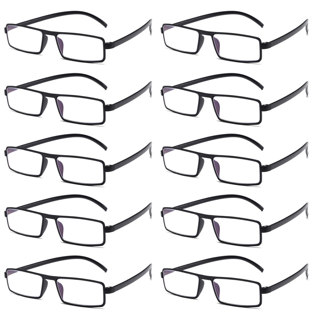 10PK Unisex Unbreakable Lightweight Reading Glasses Blue Light Blocking Readers