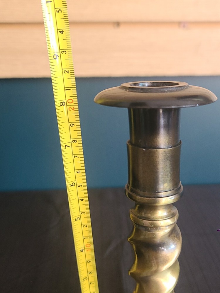 2 Ornate Solid Brass Candle Sticks Made In India EUC