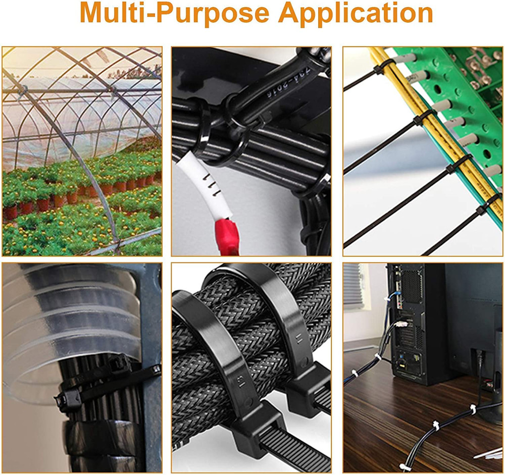 100 Pack Releasable Reusable Zip Ties Nylon Cable Heavy Duty Wire Self Locking