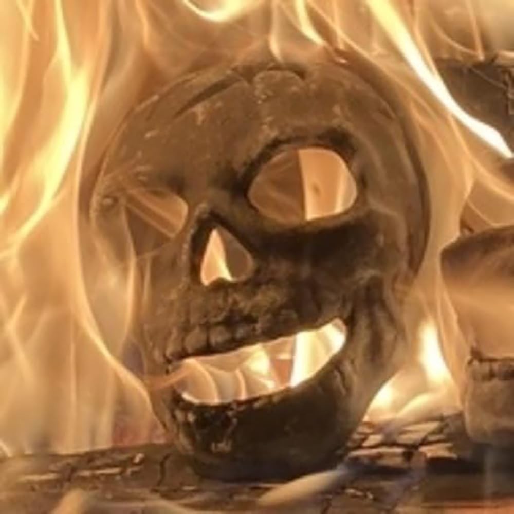 JTRF 2pcs Refractory Materials Fireproof Imitated Human Fire Pit Skulls Gray