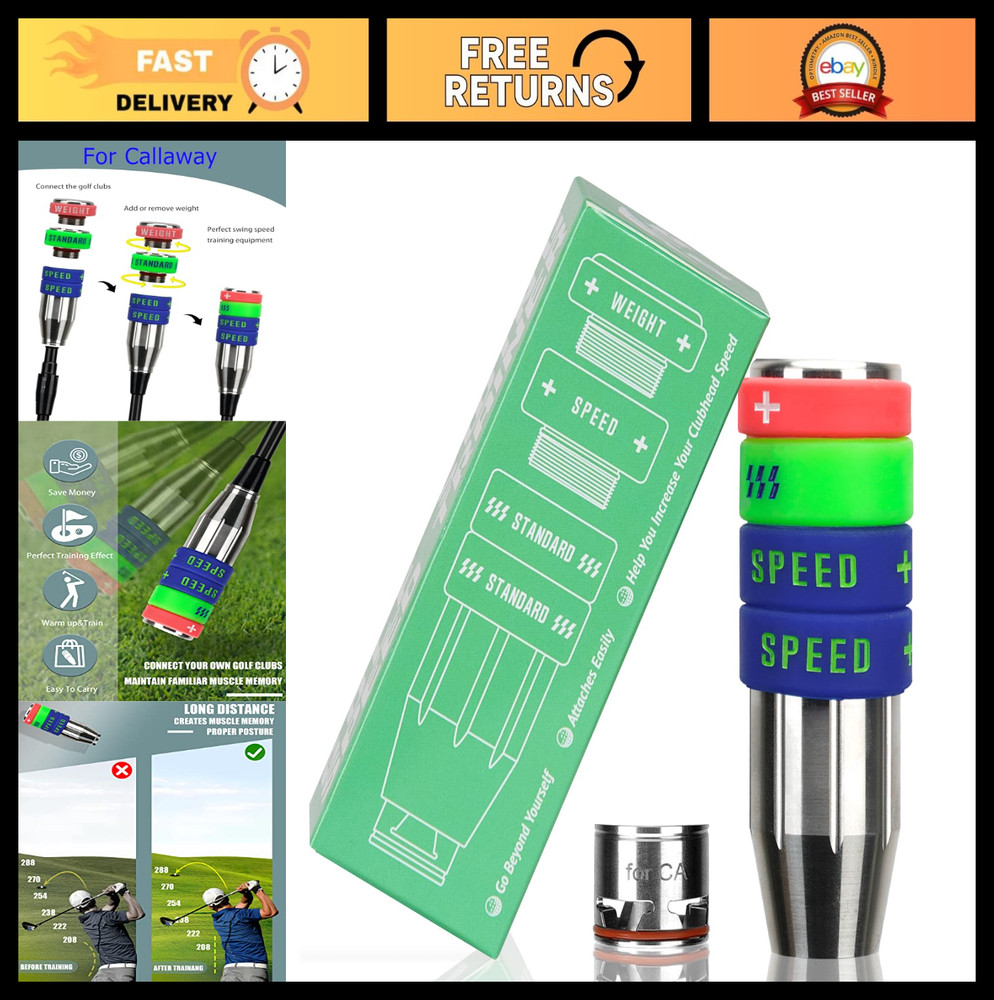 Adjustable Golf Swing Speed Trainer - 3 Weight Options, Tempo Training Aid, Impr