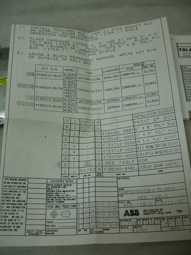 ABB / TBI Bailey - Microprocessor PCB Display Board ~ 4TB5203-04 ~ Sealed NOS