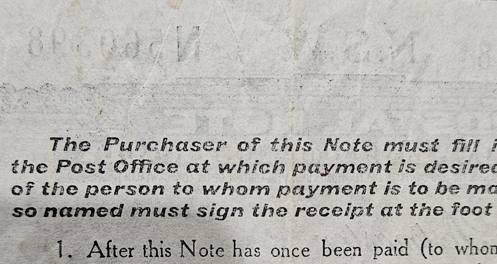 1962 Australian Postal Note Two Shillings N.S.W.