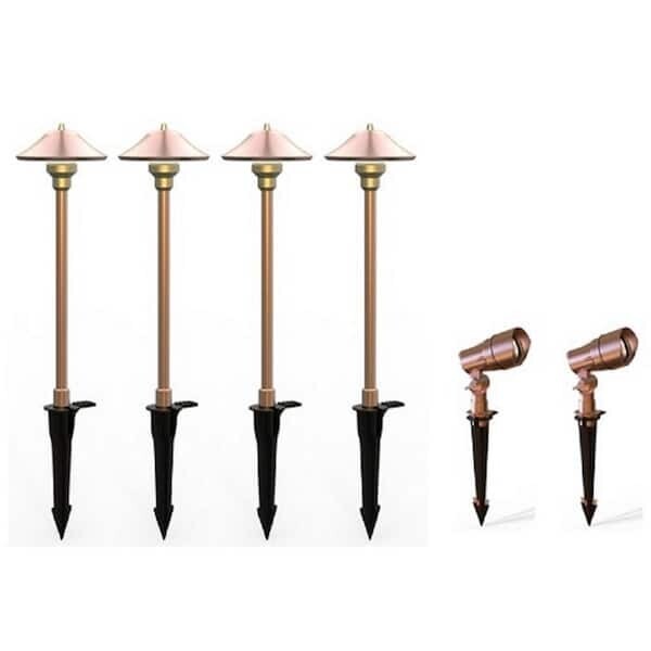 🔥Home Decorators 30w LV Brass LED Path Light and Spot Light Kit 6 Pc Set🔥