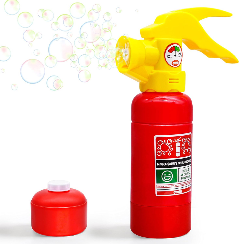 Automatic Fire Extinguisher Bubble Machine with Solution for Kids Summer Fun Toy