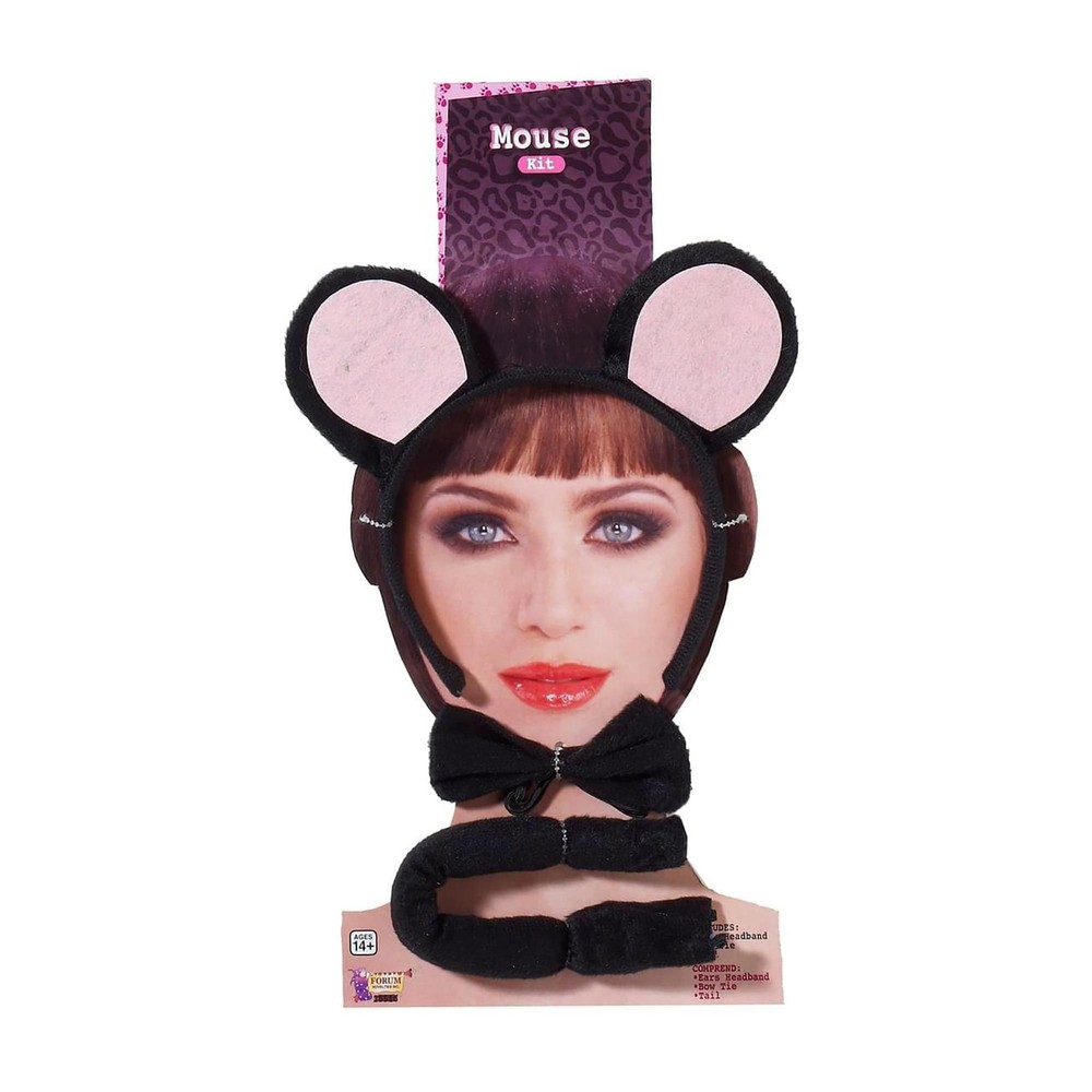 Black Mouse Headband Costume Accessory Set One Size
