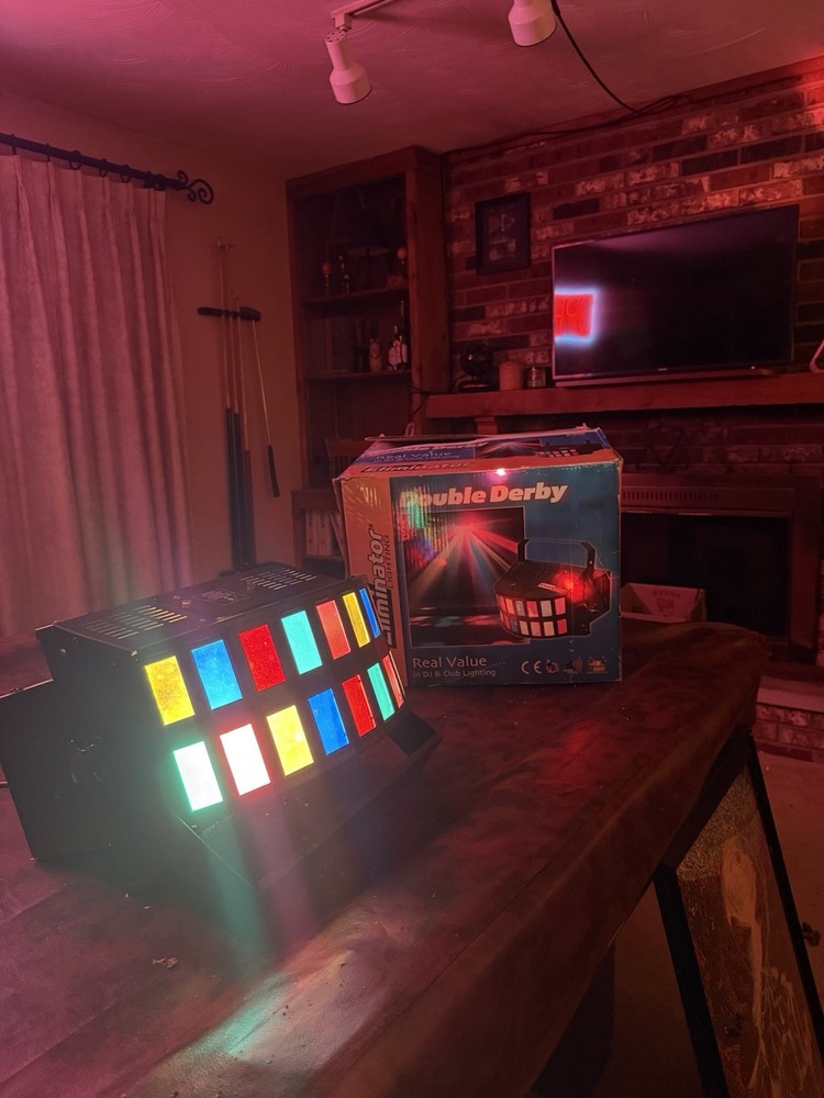 Eliminator Lighting LE108 Double Derby Halogen Multicolor Effect Light w/Bracket