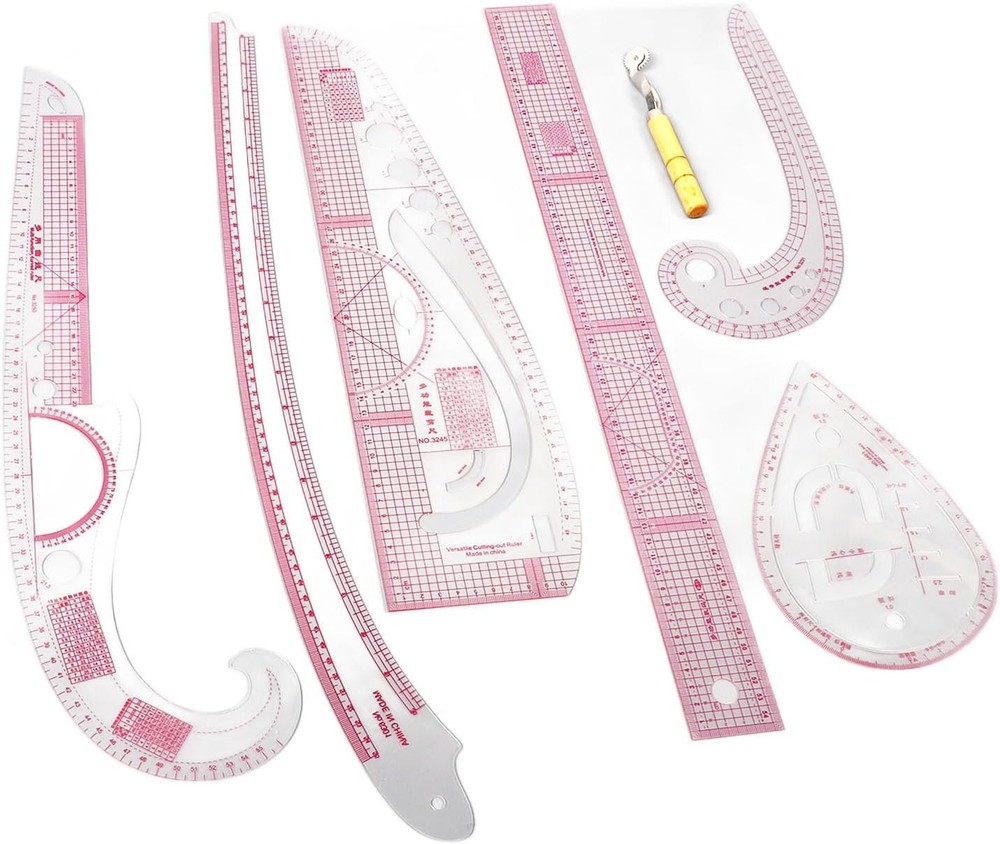 7pc French Curve Ruler Set for Sewing, Tailoring, & Pattern Making Tools