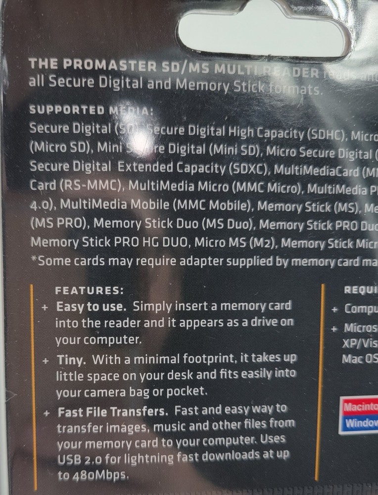 Pro Master SD/MS Multi Card Reader Code 5230 USB Stick Style