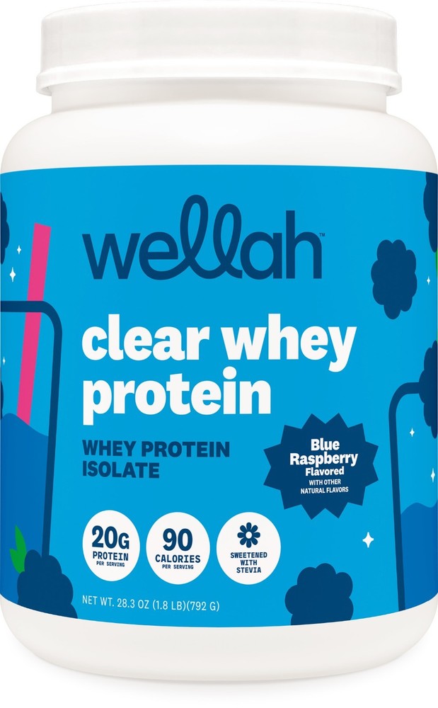 Wellah Clear Whey Protein Isolate Powder (Blue Raspberry) 30 Servings