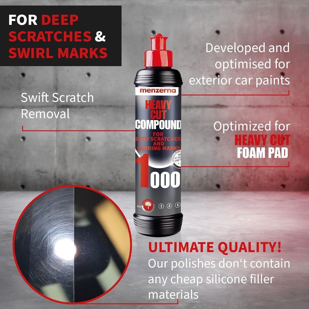 Heavy Cut Compound 1000" I Abrasive Polishing Compound for Deep Scratches, Sa...