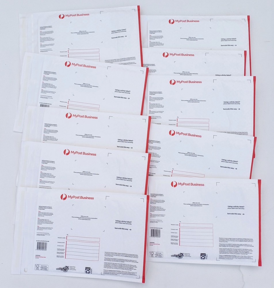 10x Australia Post Extra Small Flat Rate Padded Mailer Austpost No Postage