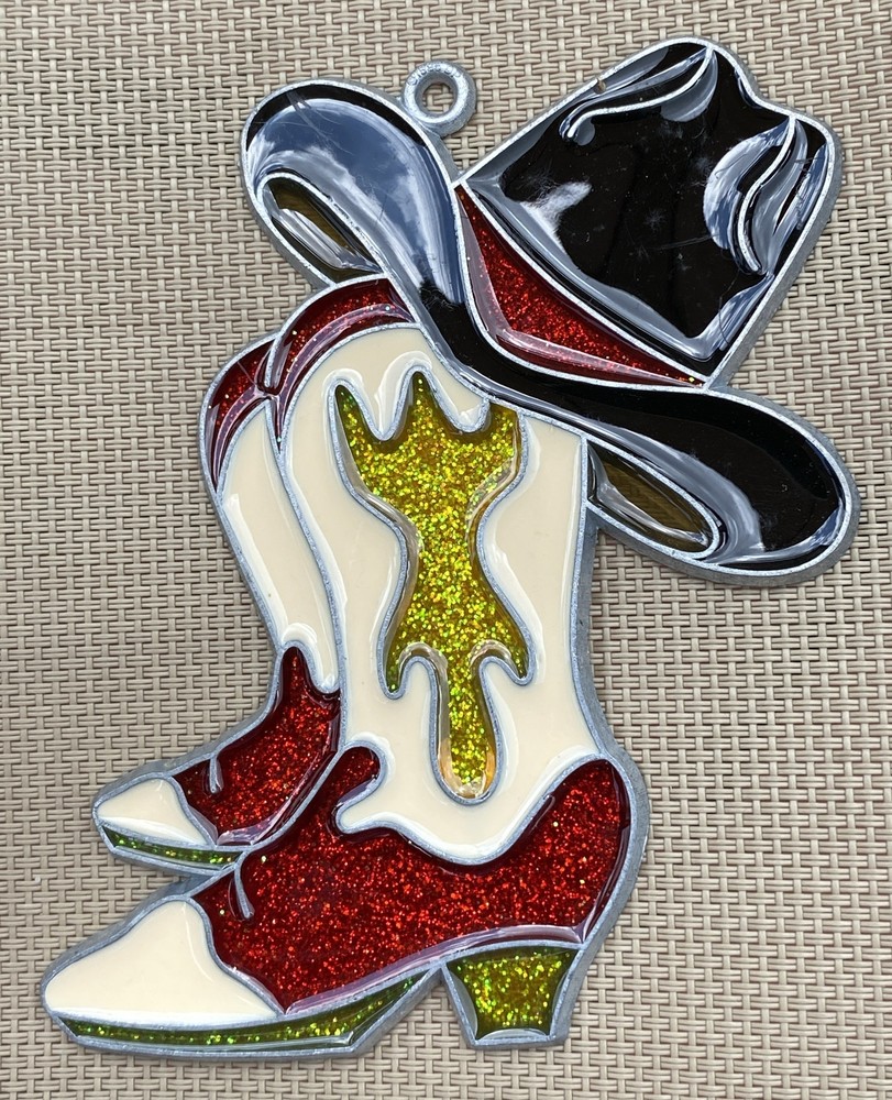 Suncatcher Cowboy Boots & Hat Window Decor