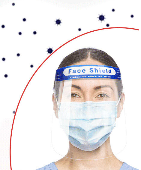 Protective Full Face Shield Clear, Adjustable band - Ships from Texas