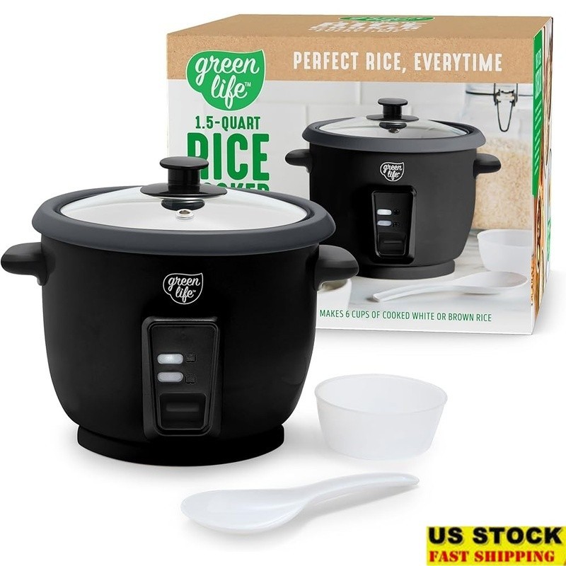 Ceramic Nonstick Rice Cooker 6 Cups Automatic Keep Warm Compact Easy Clean New