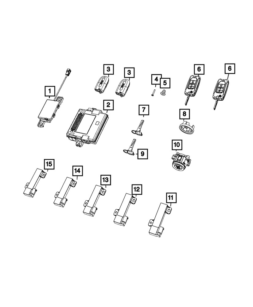 Genuine Mopar Transmitter Key 68324053AA
