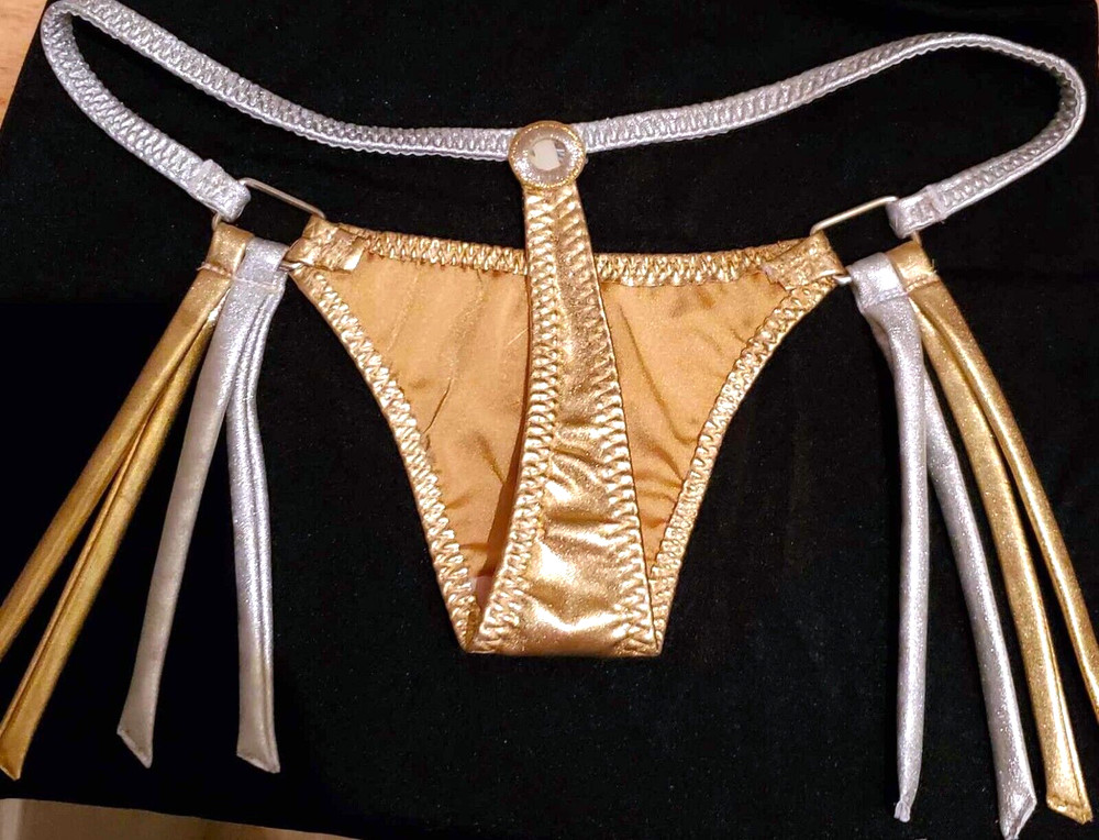 Gold/Silver Metallic Thong, Exotic Dancer, Stripper Wear