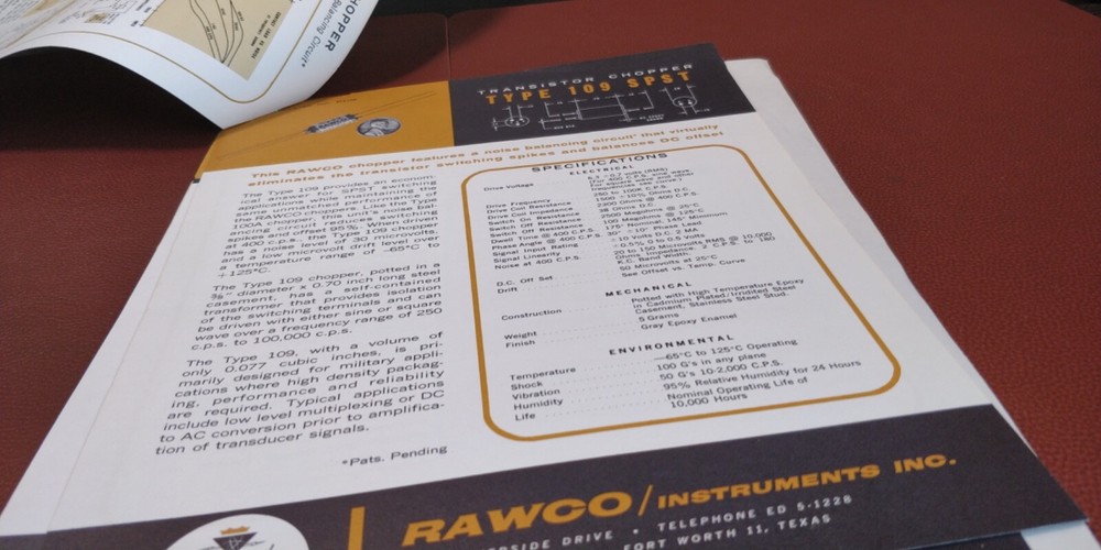 1963-64 ~ RAWCO Instruments Inc. ~ Bulletins Spec Sheets~ Transistors Amplifiers